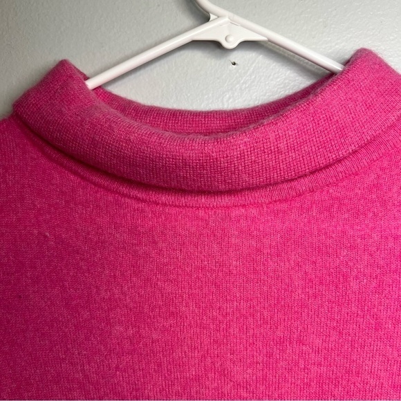 Talbots Women's Mock Neck 100% Cashmere Sweater Long Pink Sz XS Barbie - Picture 2 of 7